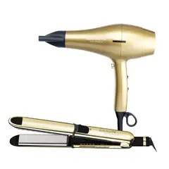 BABYLISS - Combo Plancha Profesional Optima 3000 Gold Y Secador Ionico 2000W
