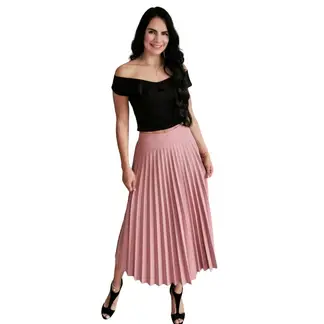 VIRTUD - Falda plisada maxi larga