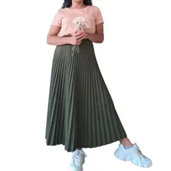 VIRTUD - Falda plisada maxi larga