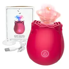 GENERICO - Vibrador Succionador Clitoris Recargable Juguete Sexual Rosa Premium