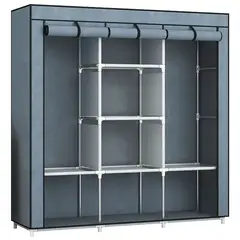 ONE PIXEL - Armario Closet Portatil Desarmable 3 Espacios Gris-
