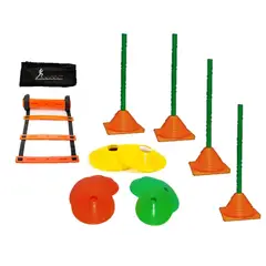 GENERICO - Escalera Agilidad + conos + Estacas PVC Platillos Deportivo