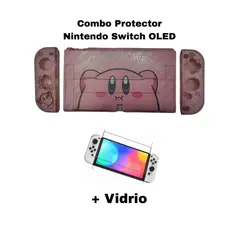 GENERICO - Acrilico Protector Rosa + Vidrio Para Switch Oled