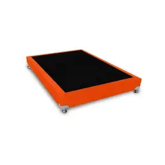 MAGIC CLASS - BASE CAMA BOSTON DE LUJO 90X190 MICROFIBRA NARANJA