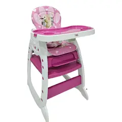 KIDSHOP - Silla para Comer Bebe Escritorio para Ninos 3en1 HC-30P ROSA