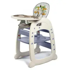 KIDSHOP - Silla para Comer Bebé Escritorio para Niños 3en1 HC-30P GRIS