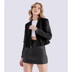 UNSER - Chaqueta Para Mujer Combinada Con Cremallera Y Cortes