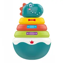 HUANGER - Torre dinosaurio apilable didáctica se balancea con sonajero