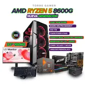 AMD - TORRE GAMER RYZEN 5 8600G/ 16GB RAM 1TB SSD/ B650/CHASIS 4FAN/ MONITOR 22" 100HZ
