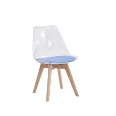GENERICO - Silla Eames Transparente Tulip con cojin diseño nórdico