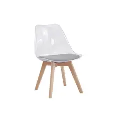 GENERICO - Silla Eames Transparente Tulip con cojin diseño nórdico