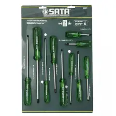 SATA - DESTORNILLADORES MIXTOS JUEGO 10PZS MANGO EN PVC