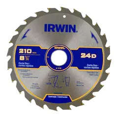 IRWIN - DISCO SIERRA PARA MADERA 8.1/4"X 24TPI EJE 30MM