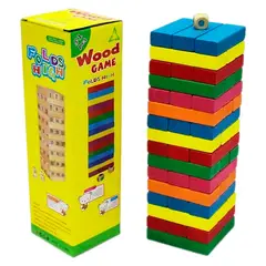 GENERICO - Juego Didáctico Torre Madera Bloques 48 Pz Dados