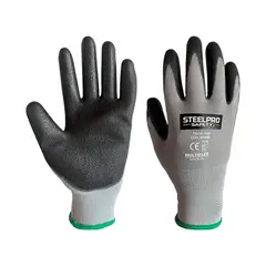 STEELPRO - GUANTE MULTIFLEX T-XS NYLON POLIURET GRIS/NEG (2 UNDS)