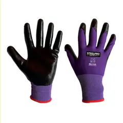 STEELPRO - GUANTE MULTIFLEX T-M POLIESTER NITRILO PURPUR