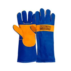 STEELPRO - GUANTE CARNAZA KEVLAR LARG TIP SOLDADOR AZUL-NARAN