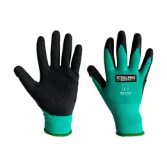 STEELPRO - GUANTE MULTIFLEX T-M POLIESTER LATEX VERDE