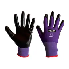 STEELPRO - GUANTE MULTIFLEX T-S POLIESTER NITRILO PURPU