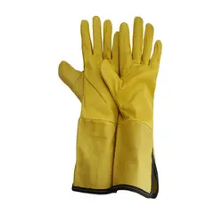 GENERICO - GUANTE VAQUETA AMARILLA REFORZADO EN VAQUETA LARGO