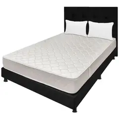 DORMILANDIA - Combo Colchón Doble Espumado Multisleep+ Base Cama Entera+ Cabecero +Almohadas.