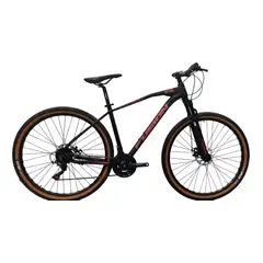 FUSION - Bicicleta Korbin Rin 29 Aluminio 24 Vel - Negro rojo-