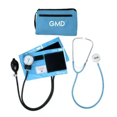 GMD - Kit Tensiometro Manual + Fonendoscopio Doble Campana Color Azul Cielo