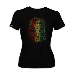 CREACIONES NU CROWN - Camiseta León rasta reggae Dama mujer Original Nu Crown