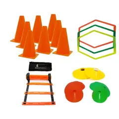 GENERICO - Aros Hexagonales Platillos Escalera Conos 20cm Kit Deportivo