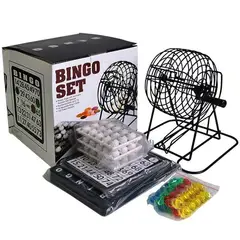 GENERICO - Set De Bingo Lota Completo Incluye Tombola Bingo Metalico