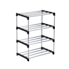 STAY ELIT - Zapatero organizador metálico 4 niveles para 8 pares color negro ideal