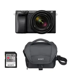 SONY - Kit Cámara Alpha 6400M con Estuche y Memoria de 64GB