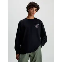 CALVIN KLEIN - Camiseta Manga Larga Con Estampado Hombre Negro