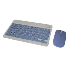 GENERICO - Kit Mouse Y Teclado Bluetooth Tablet - Pc - Celular 10 Azul Oscuro