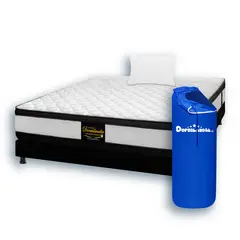 DORMILANDIA - Colchón Sencillo Resortado Atenas Enrollado + Base Cama + Almohadas