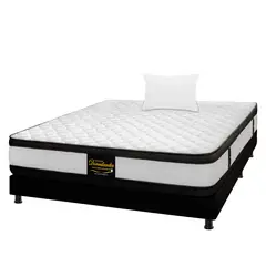 DORMILANDIA - Combo Colchón Sencillo Espumado Malta Base Cama Entera Almohada
