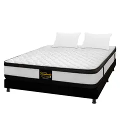 DORMILANDIA - Combo Colchón Semidoble Espumado Malta Base Cama Entera Almohadas