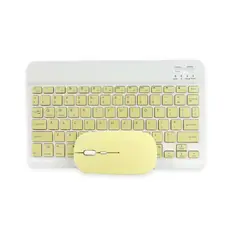 GENERICO - Kit Mouse Y Teclado Bluetooth Tablet - Pc - Celular 10 Amarillo