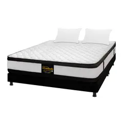DORMILANDIA - Combo Colchón King Espumado Malta Base Cama Dividida Almohadas