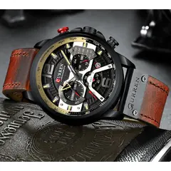 CURREN - Reloj Hombre 8329 Cuarzo Cronografo Correa De Cuero Lujo