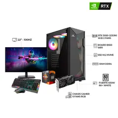 AMD - COMBO RYZEN 5 5600GT+ RTX 3050+ RAM 16GB+ SSD 1TB+ MONITOR 22"+ TECLADO Y MOUSE