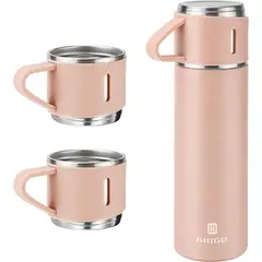 GENERICO - Set x3 de termo tazas de agua caliente fría rosa