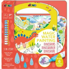 JUGANDO Y EDUCANDO - Libro Para Colorear Con Agua Reutilizable Niños Dinosaurios