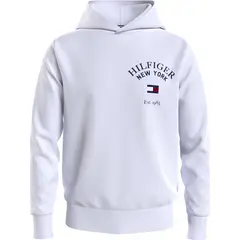 TOMMY HILFIGER - Buzo Blanco Universitario Con Gorro Y Logo