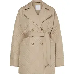 TOMMY HILFIGER - Gabán Beige Acolchado De Corte Amplio Para Mujer