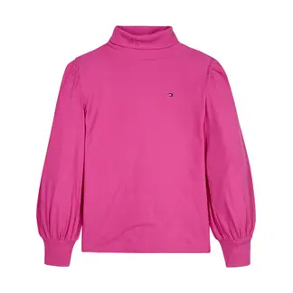 TOMMY HILFIGER - Camiseta Rosa Con Cuello Alto Para Niña