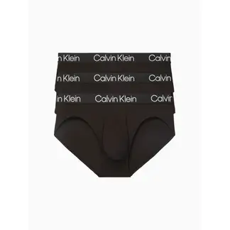 CALVIN KLEIN - 3 Pack De Hip Brief Negros Structure Cotton