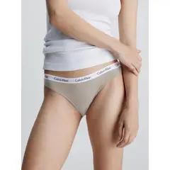CALVIN KLEIN - Bikini Beige Clásico Con Logo