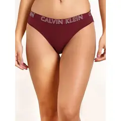 CALVIN KLEIN - Tanga Vinotinto En Algodón Con Logo