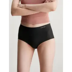 CALVIN KLEIN - Pantie Tipo Hipster Negro Invisible Con Talle Alto